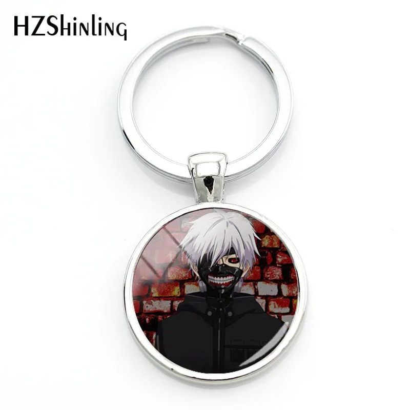 Модная одежда с надписью «Tokyo Ghoul для ключей с надписью «Tokyo Ghoul персонажей брелок со стеклянным кабошоном ключей брелки-цепочки для женщины сумка - Цвет: 2