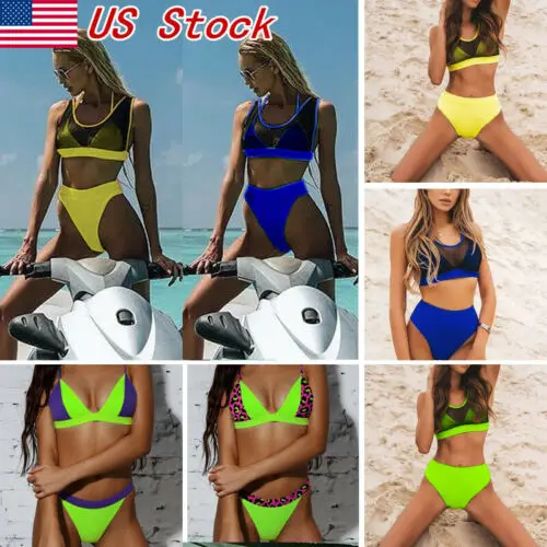 

NEW Women Bikini Set Swimsuit Beachwear Swimwear Push Up Monokini Bra Bathing US