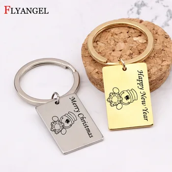 

New Design Snowflake Popular Merry Christmas Keychain Fashion Snowman Happy New Year Car Keyring Key Holder Bag Key Chain Gift