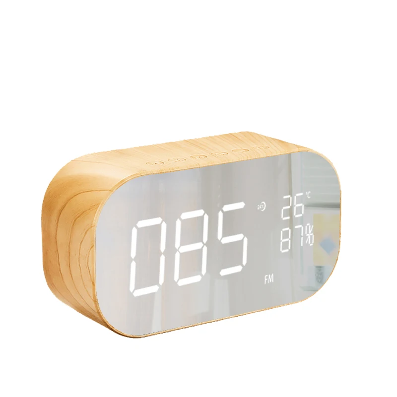 Wireless Bluetooth LED Mirror Digital Alarm Clock FM Radio LCD Temperature Display Snooze Speaker Electronic Watch Table Clock Wireless Bluetooth LED Mirror Digital Alarm Clock FM Radio LCD Temperature Display Snooze Speaker Electronic Watch Table Clock