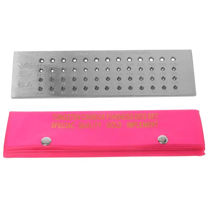 

52 Holes Tungsten Carbide Wire Drawplate for Jewelry Making Round 0.26-4.10mm