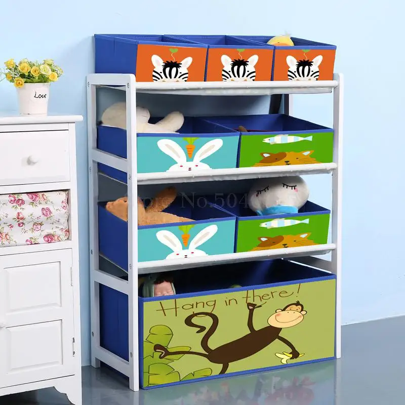 Solid wood toy rack storage rack toy box finishing child toy cabinet home toy storage artifact - Цвет: VIP 22