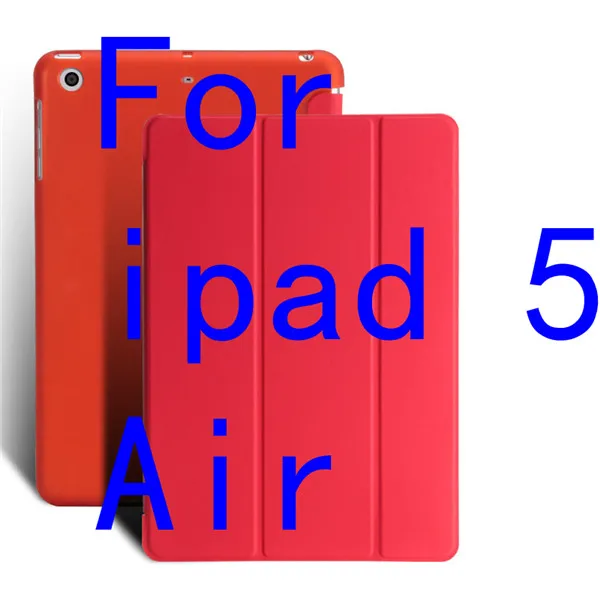 Для ipad 6 ipad6 Air 2 9," Чехол из искусственной кожи ультра тонкий смарт-чехол с подставкой TPU Мягкий защитный чехол для ipad 5 Air чехол для планшета+ ручка - Цвет: Airred