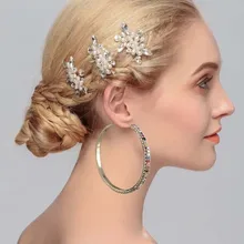 

2018 Top Popular Earrings With Rhinestone Circle Earrings Simple Earrings Big Circle Gold Color Hoop Earrings For Women