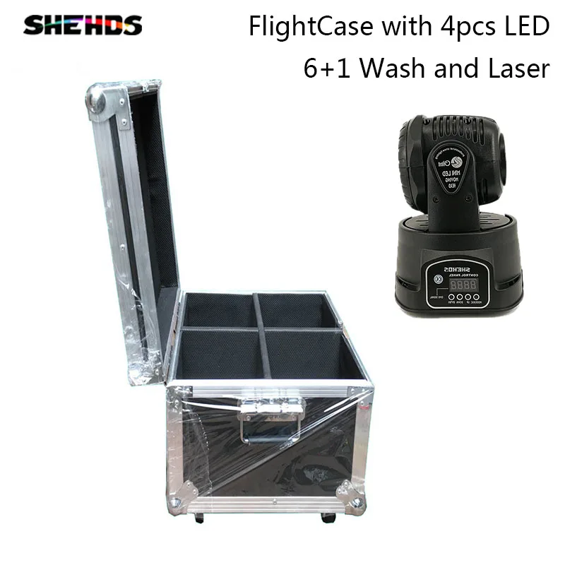 

FlightCase with 2/4/6/8pcs Wash and Green Laser Moving Head 13/16CH Dj Disco LED RGBW DMX 512 auto run Stage Lighting Party Club
