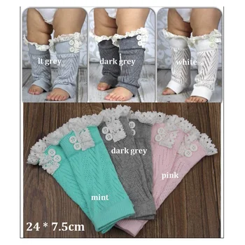 

5 pairs/lot ,24*7.5cm baby girls Winter Boot Cuffs lace Trim Gaiters Boot Socks Crochet Leg Warmers Short Knit Leg Warmer