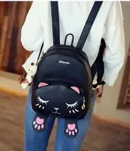 Korean style autumn new collection cat embroidery backpack cute cartoon shoulder bag preppy style fashion student school bag Korean style autumn new collection cat embroidery backpack cute cartoon shoulder bag preppy style fashion student school bag