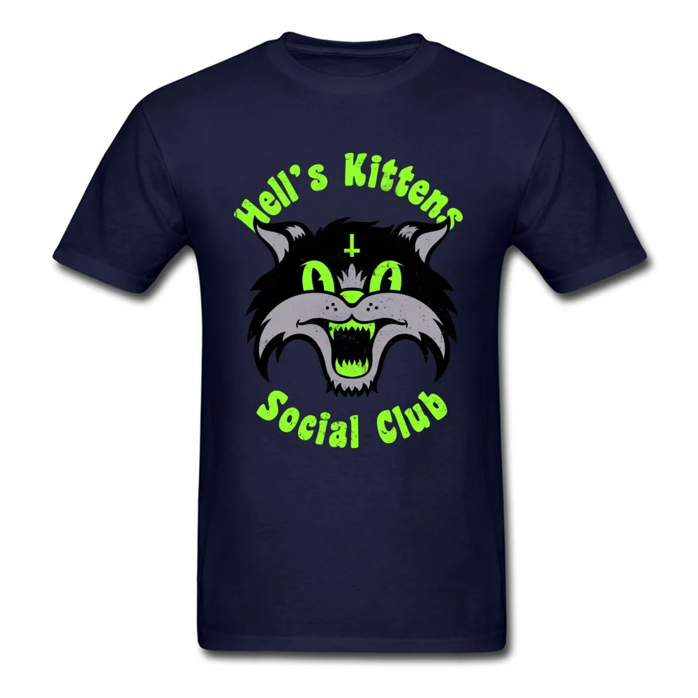 LeisureCasual Short Sleeve T Shirt Labor Day 2018 Discount O-Neck 100% Cotton Tee-Shirts Men Top T-shirts Hells Kittens  Hells Kittens navy
