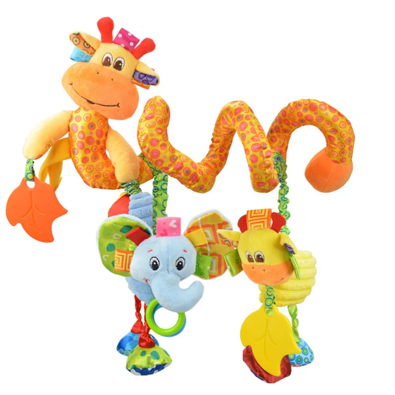 Милые Животные Детская кровать погремушки на кроватку мягкие хлопковые игрушки для новорожденных Infantil погремушки постельные принадлежности Висячие колокольчики кулон - Цвет: dot giraffe