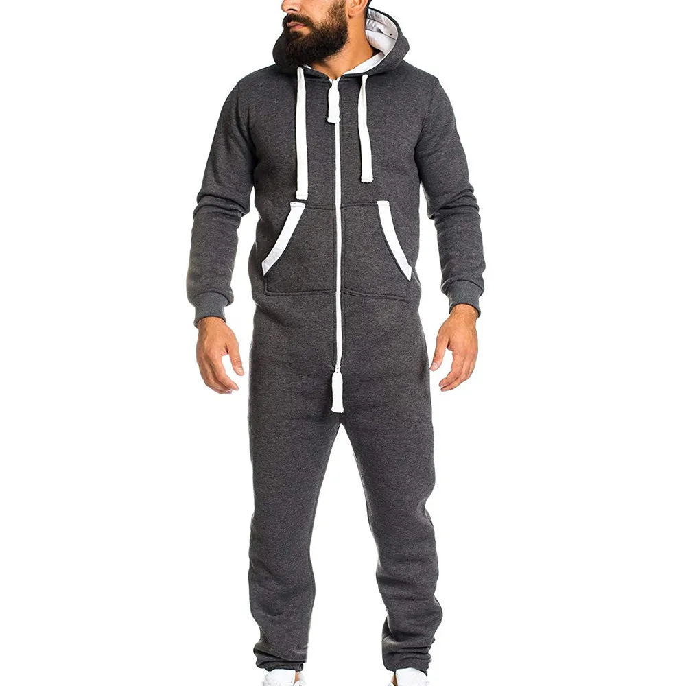

ADISPUTENT 2019 Casual Tracksuit Jumpsuit Male Overalls Long Sleeve Sweatshirt Hoodies Polyester Pants Romper For Male Overalls