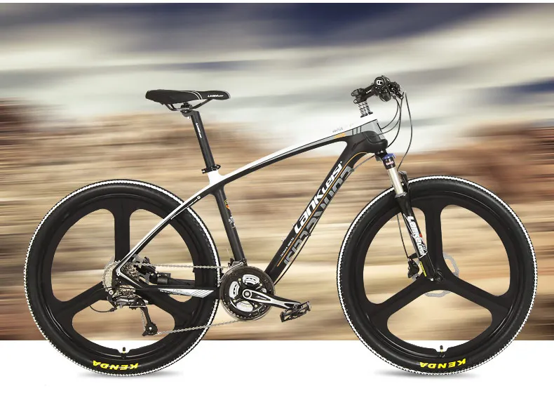 Excellent 26 "Carbon fiber mountain bike 27 speed oil dish magnesium alloy wheel shock absorber fork carbon fiber mountain bike M370 dial 15