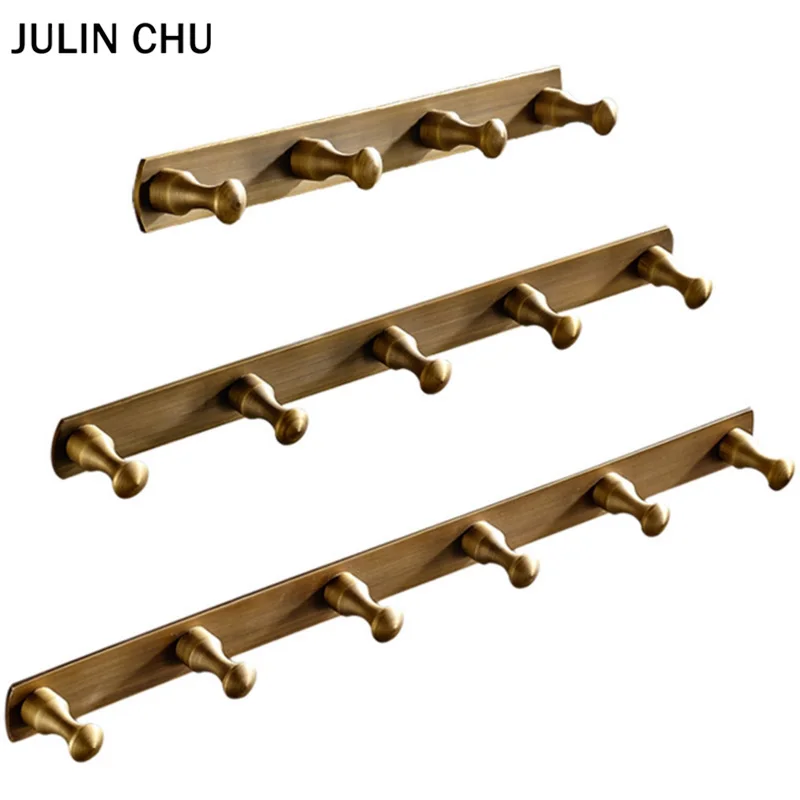 Antique Bathroom Hook Bronze Brass Wall Mounted Vintage 4 5 6 Coat