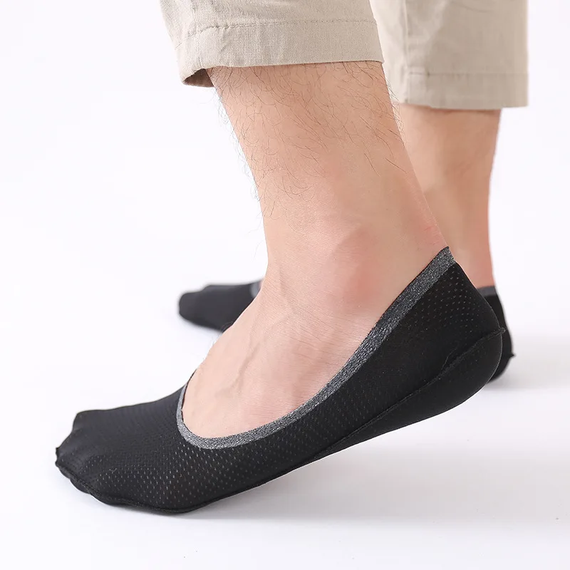 

Newly 3 Pairs Men Breathable Ice Silk Socks Low Cut Liner Non Slip Thin Invisible Sports Socks DOD886