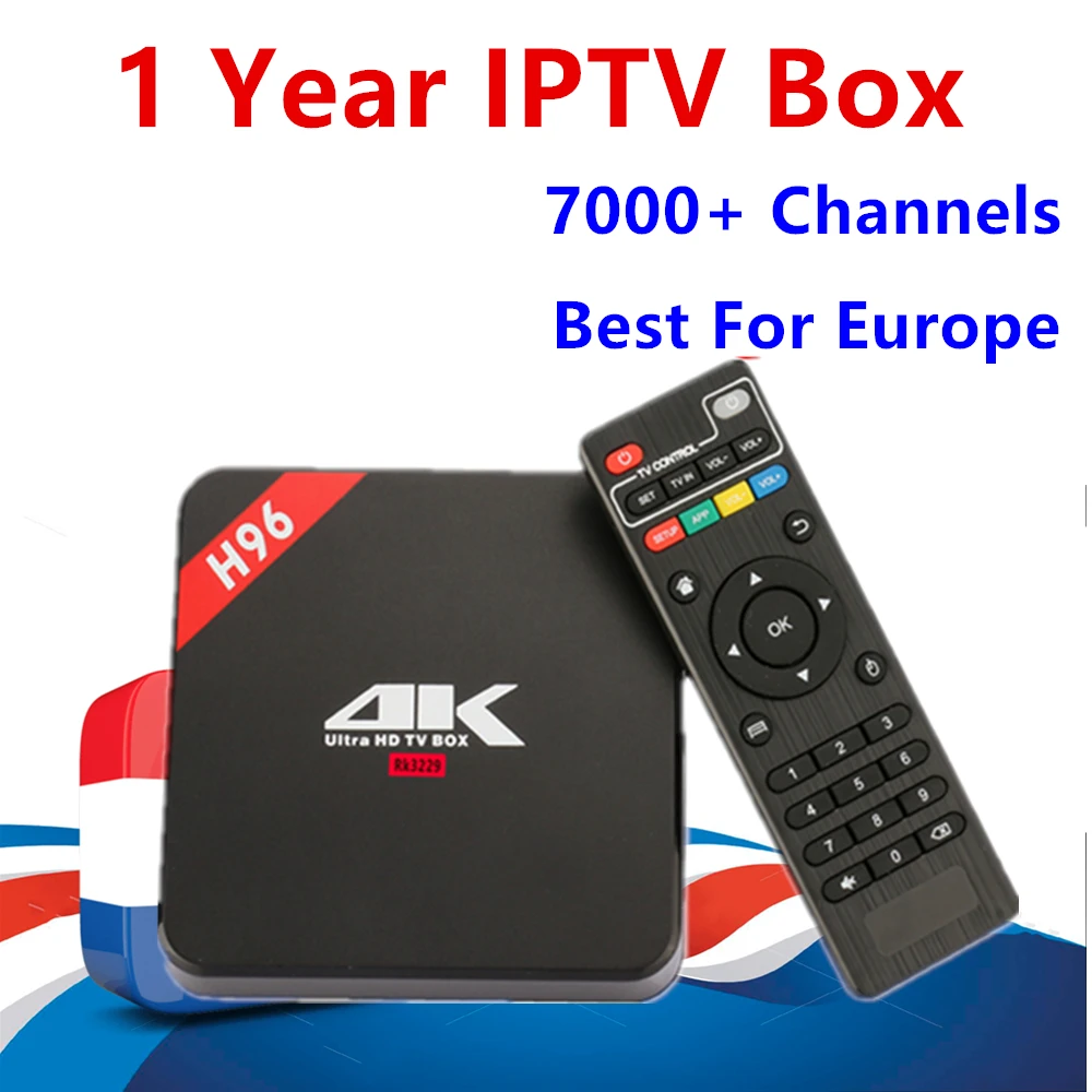 Europe IPTV Box H96 Android TV Box 8.1 1GB/8GB With 1 year iptv subscription Spain French Sweden