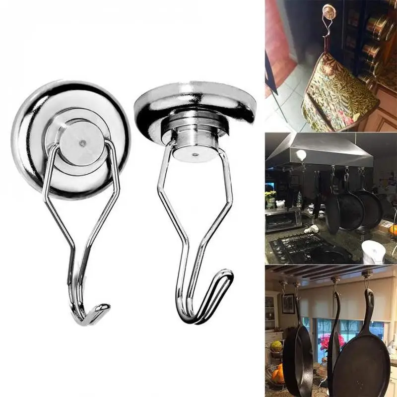 

Heavy Duty Magnetic storage Hooks Rotary Permanent strong Magnet Hanging Hanger Kitchen tool rack key holder Home organizer hook