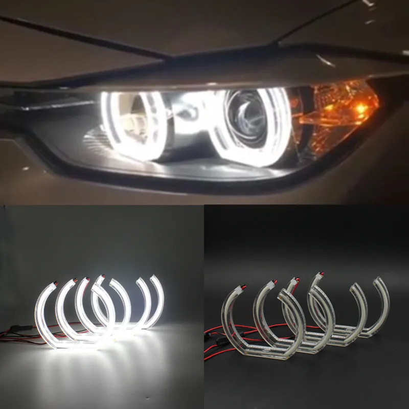 FSYLX E90 седан Кристалл светодиодный ангельские глазки для BMW SMD налобный фонарь halo