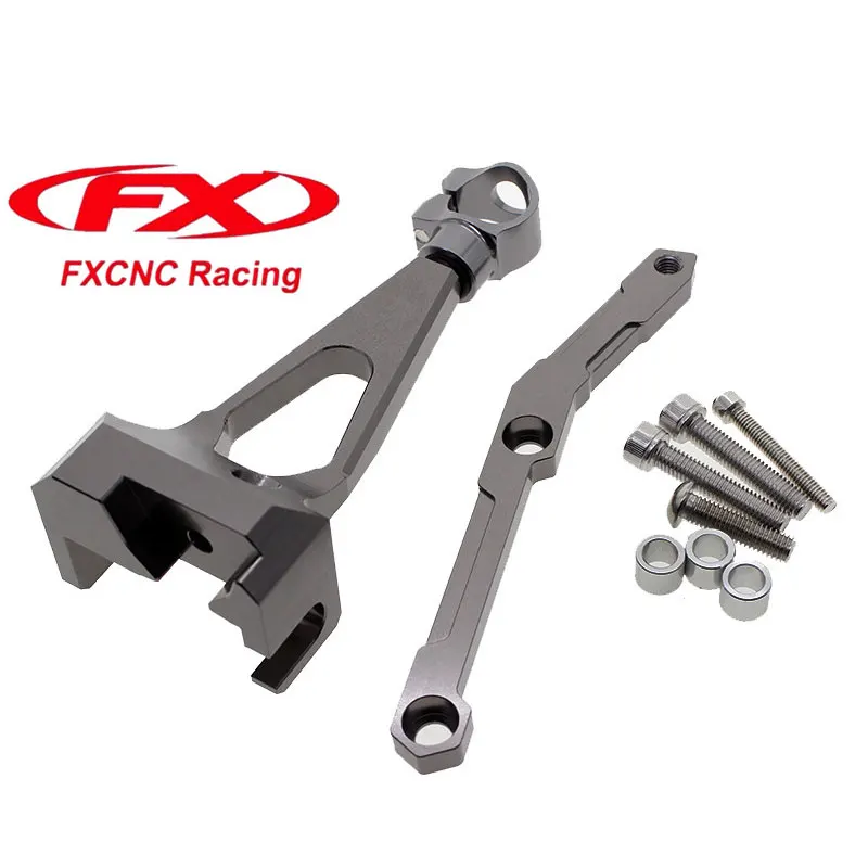 Aqxreight CNC Motorcycle Steering Damper Bracket – Black Anodized Fork Mount For Stability & Vibration Reduction