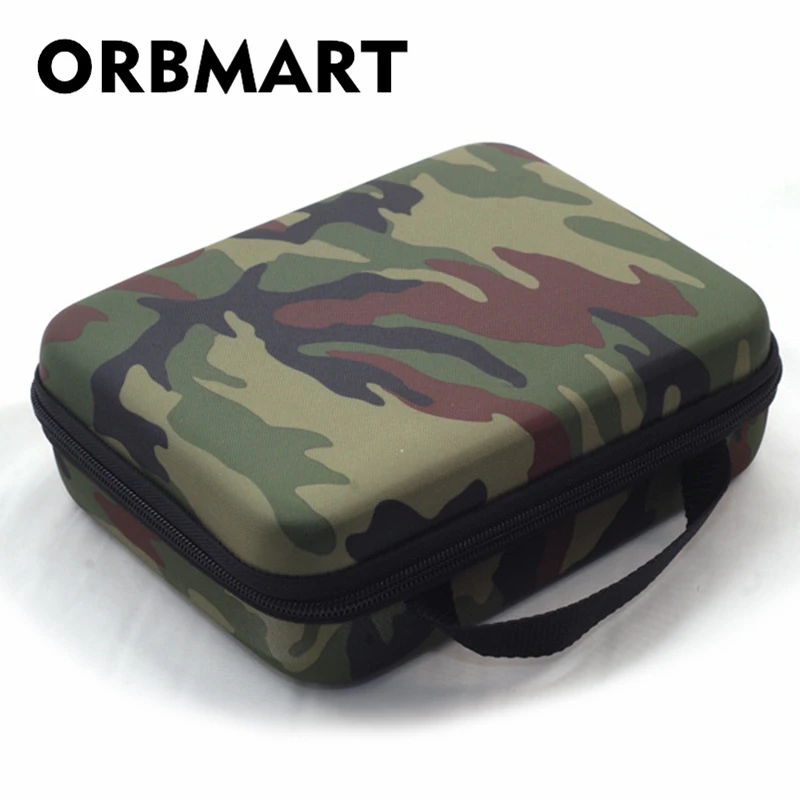 

ORBMART Camo Storage Sport Camera Case Portable Collection Bag For GoPro HD Hero 4 3 2 Xiaomi Yi SJCAM SJ4000 SJ7000 Accessories