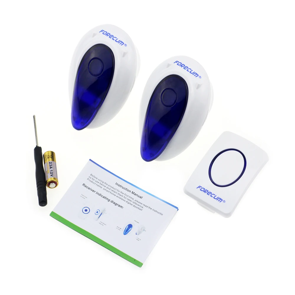 

Newstyles Waterproof Plug-in Type Wireless Doorbell With 36 Chimes Door Bell EU Plug two Receiver Cordless Smart Door Bells