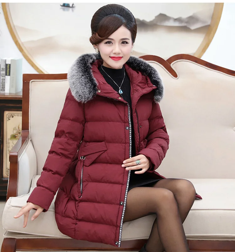 Old Ages Women Long Jackets Winter Cotton Padded Thickened Coat For Grandma Plus Size 4XL Warm Jackets Aged Ladies Overcoat CH594 (4)