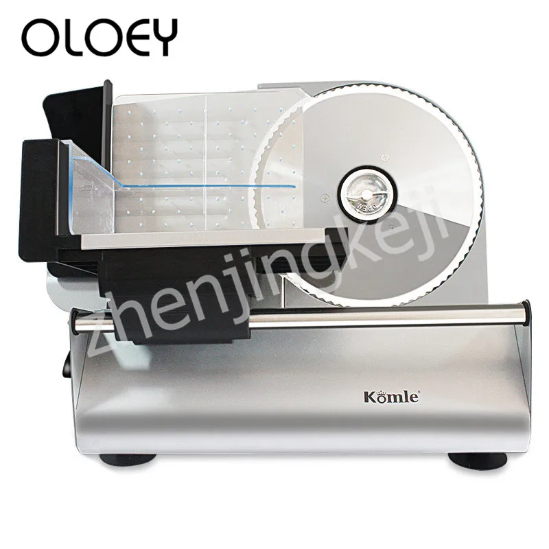 Electric Meat Slicer Automatic Slicer Cutting Bread Machine Detachable Alloy Stainless Steel Knife 200W Adjustable Thickness