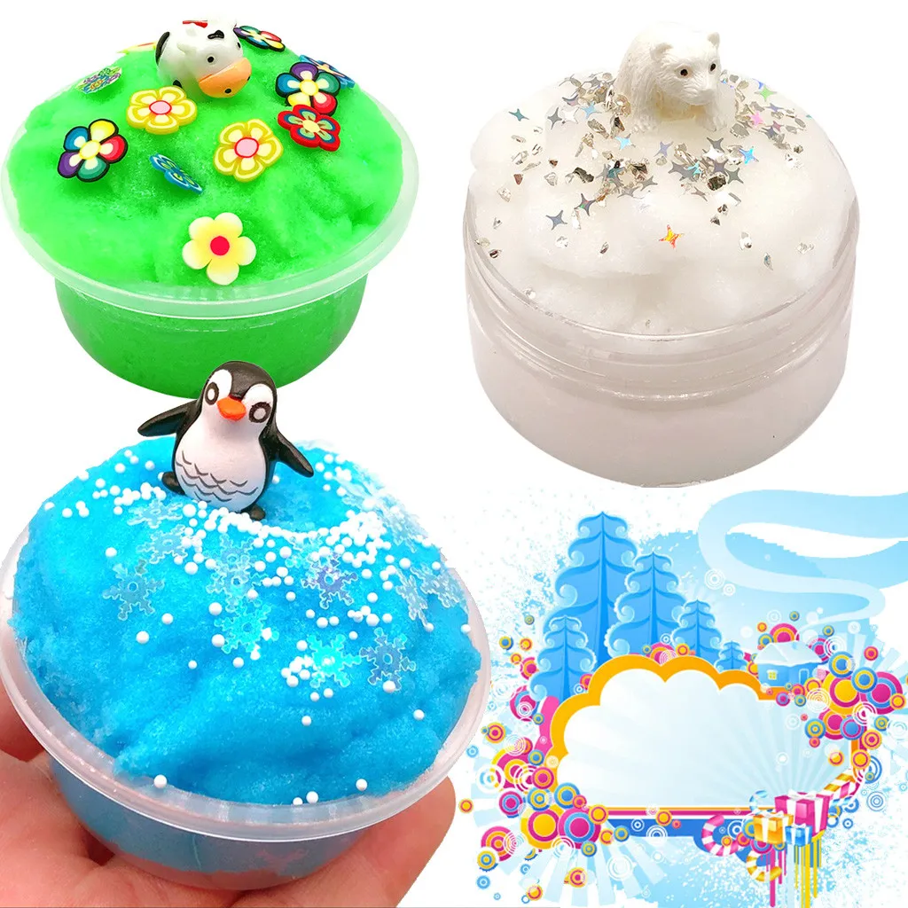 

Cloud Ice Worlds Puff Squishies Mud Slime Scented Stress Modeling Clay Sludge Toy Sludge 2018 Brusting Christmas Gift