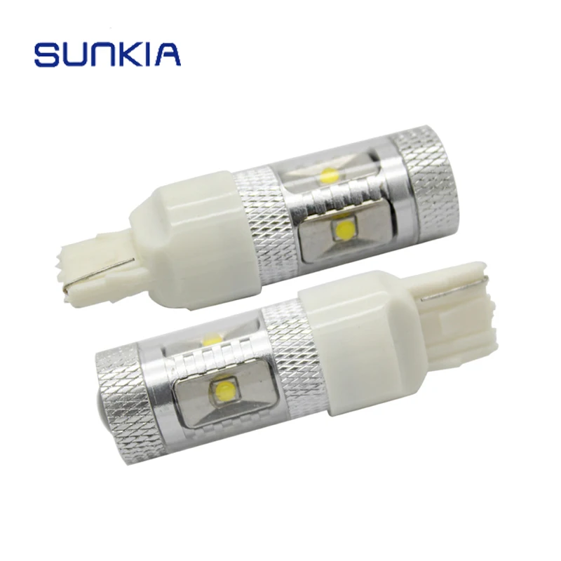 

SUNKIA 2Pcs/Lot High Bright T20 7440 30W Xenon White Car Turn Signal Reverse Parking Light Lamp Bulb Free Shipping