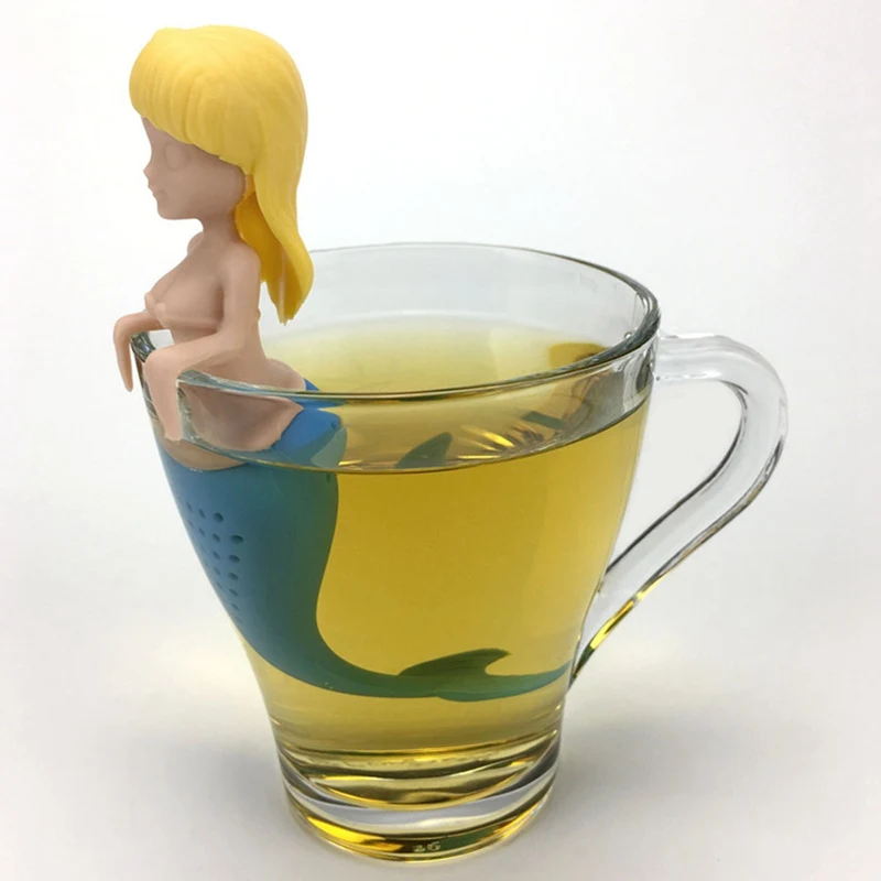 

2018 Unicorn Mermaid Beauty Design Silicone Tea Strainer Maker Palm Fun Model Teaware Tea Infusion Kitchen Dining & Bar Tool