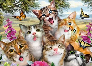 

Cute Cat Animal Pet butterfly For Embroidery Needlework 14CT Counted Unprinted DIY Cross Stitch Kits Handmade Art Wall Decor