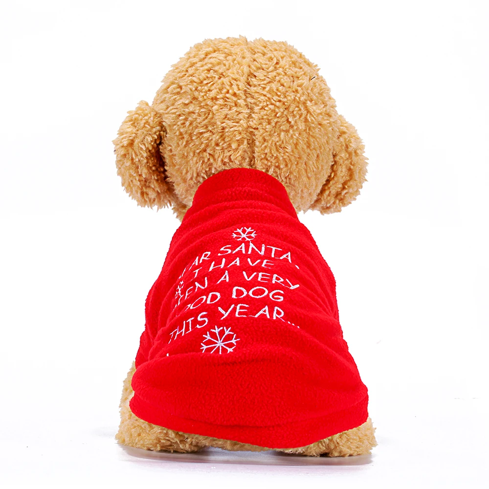 Merry Christmas festival Cotton Dog Hoodies winter dog clothes RED clothes for small dogs PUppy OUTFIT dog jumpers clothing for cats dog dRESSES  (4)