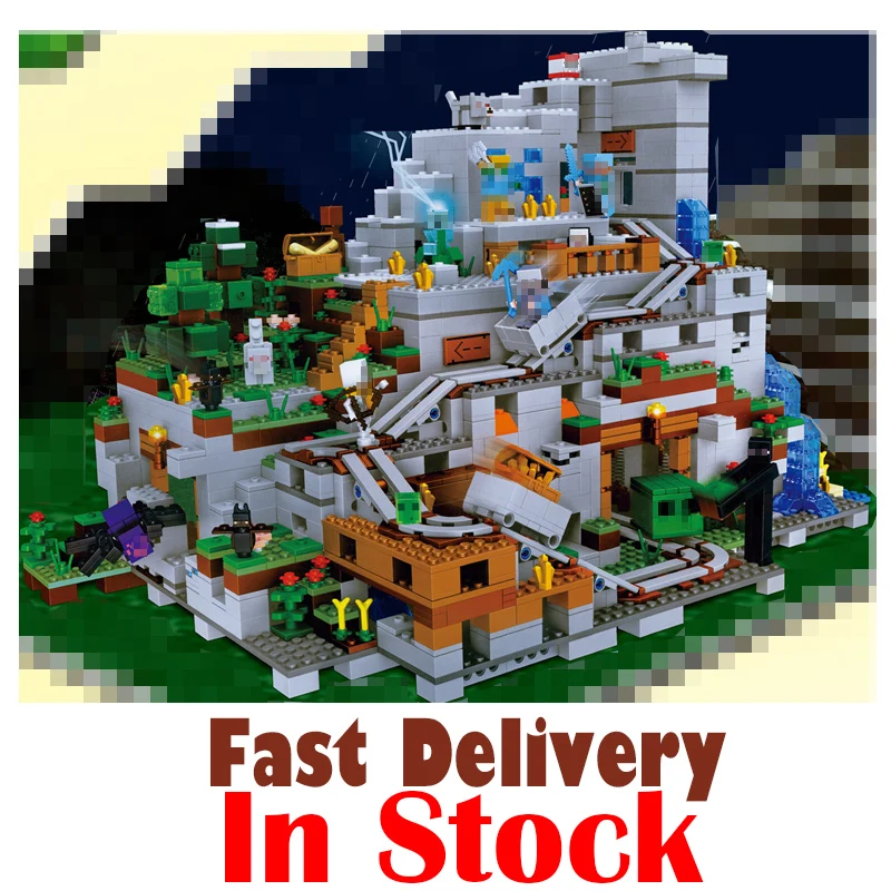 

2659PCS My world Minecraft The Mountain Cave anime action figures Building Block Bricks hot Toy For Children Similar With 21137
