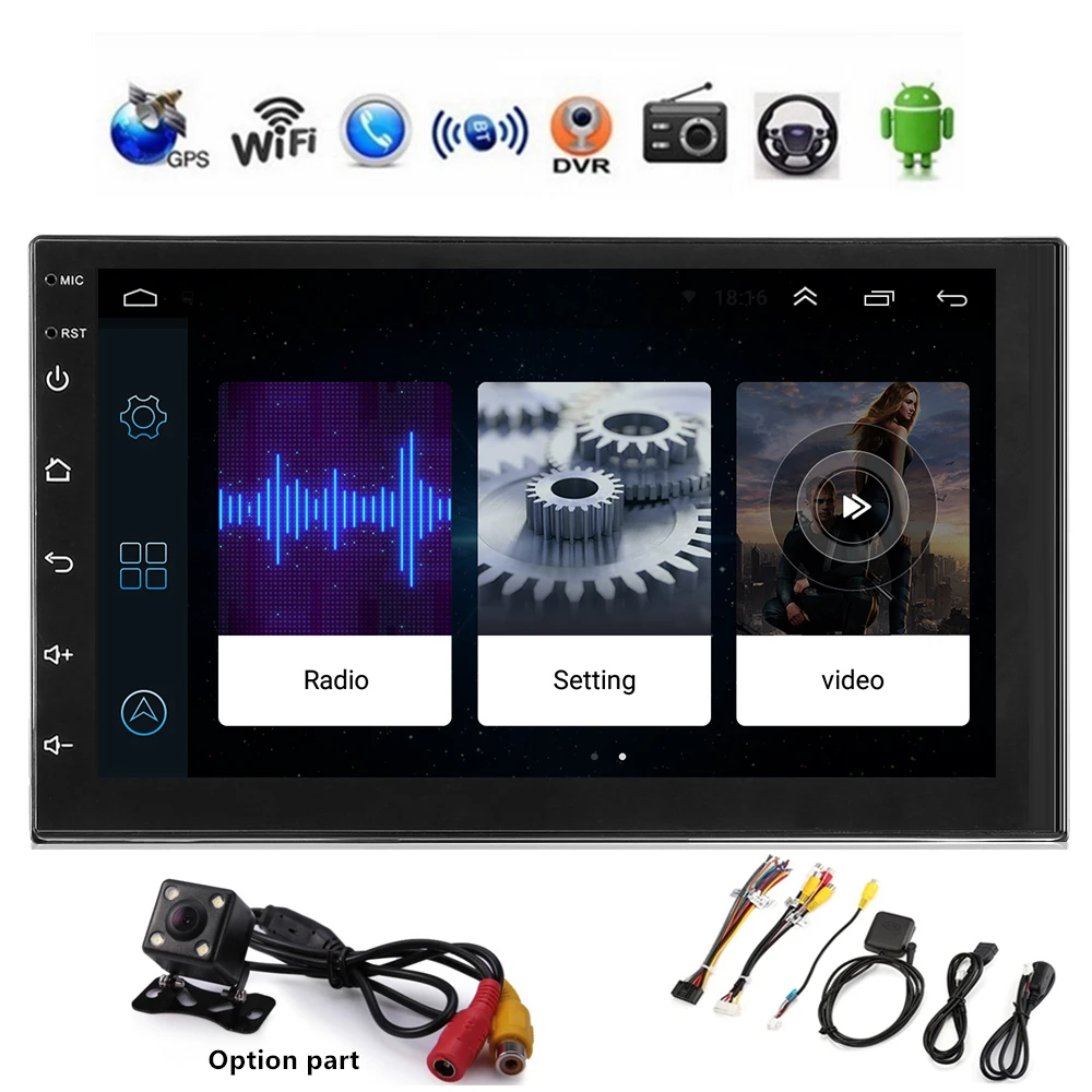 

Android 8.1 Car Multimedia Player 2 DIN 7inch Touchscreen Car Player Bluetooth WiFi GPS Navigator FM Station Radio Player 8803