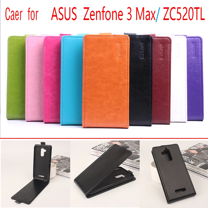 

For Asus Zenfone 3 Max/ZC520TL Phone Case Pure Color [Up-down Open] Vertical Flip Premium PU Leather Case Cover Factory Price