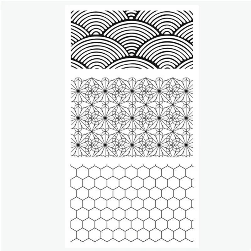 

Ocean Waves Honeycomb Japanese Star Background Border Rubber Clear Stamp/Seal Scrapbook/Photo Decorative Card Making Clear Stamp