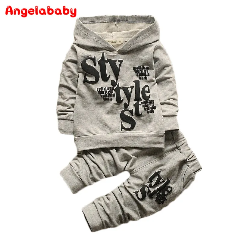 font b Baby b font Boy Kid Autumn Winter 2017 Children Clothing 2pcs Sets Hooded