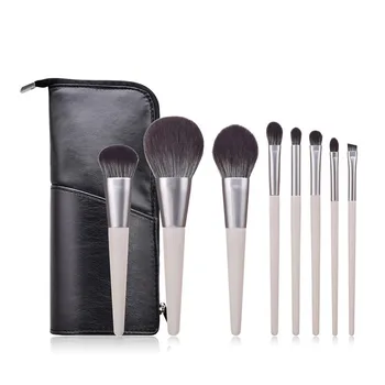 

8pcs/set Makeup Brushes Set with Bag Big Flame Brush For Foundation Blush Micro Brush Eyebrow Eye Shadow Beauty Tools T08074