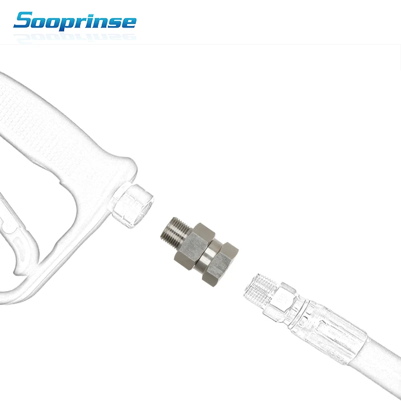 Поворотный штуцер Sooprinse для мойки высокого давления с наружной резьбой 3/8 дюйма и