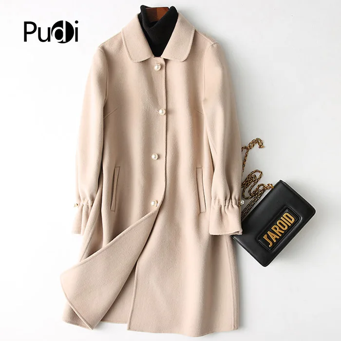Col Fox A38517 Pudi Chaud De Fourrure Laine Hiver Pardessus D'hiver pink Réel Femmes Beige Veste Automne Manteau 2018 pdxxwz18