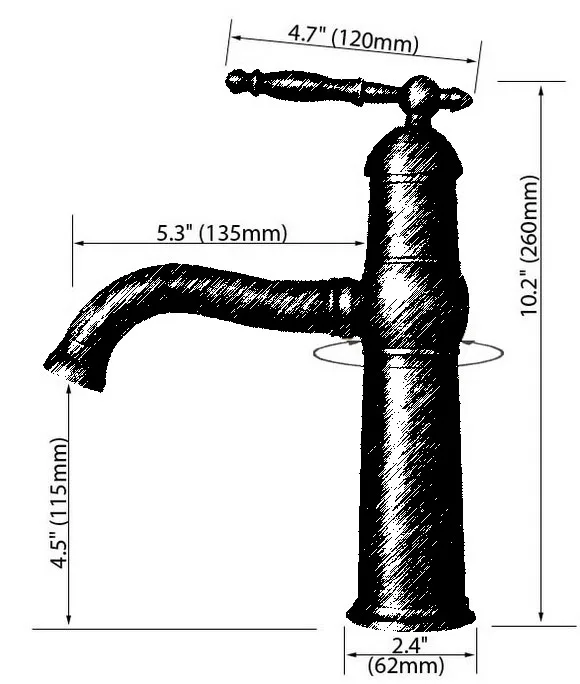 Swivel Spout Water Tap Antique Red Copper Single Handle Single Hole Kitchen Sink & Bathroom Faucet Basin Mixer Tap anf389