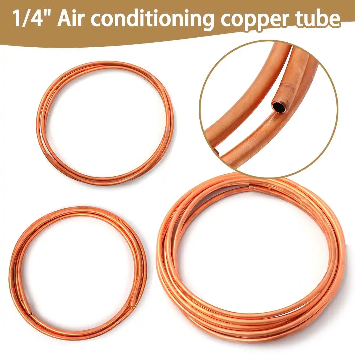 

1/4 Inch 6 Red Copper coil 1/2/3/4/5/7/10/20m R410A Air Conditioning Soft Brass Copper Tube Pipe Coil 99.9% T2 Copper DIY Coolin