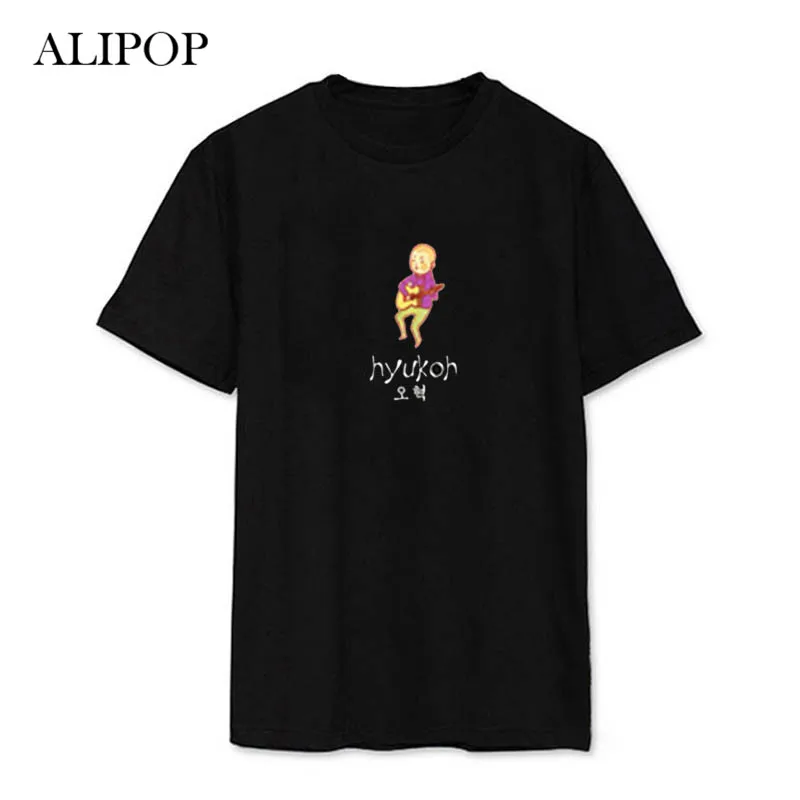 K Pop Kpop HYUKOH мультфильм альбом рубашки Женская Повседневная хлопковая одежда