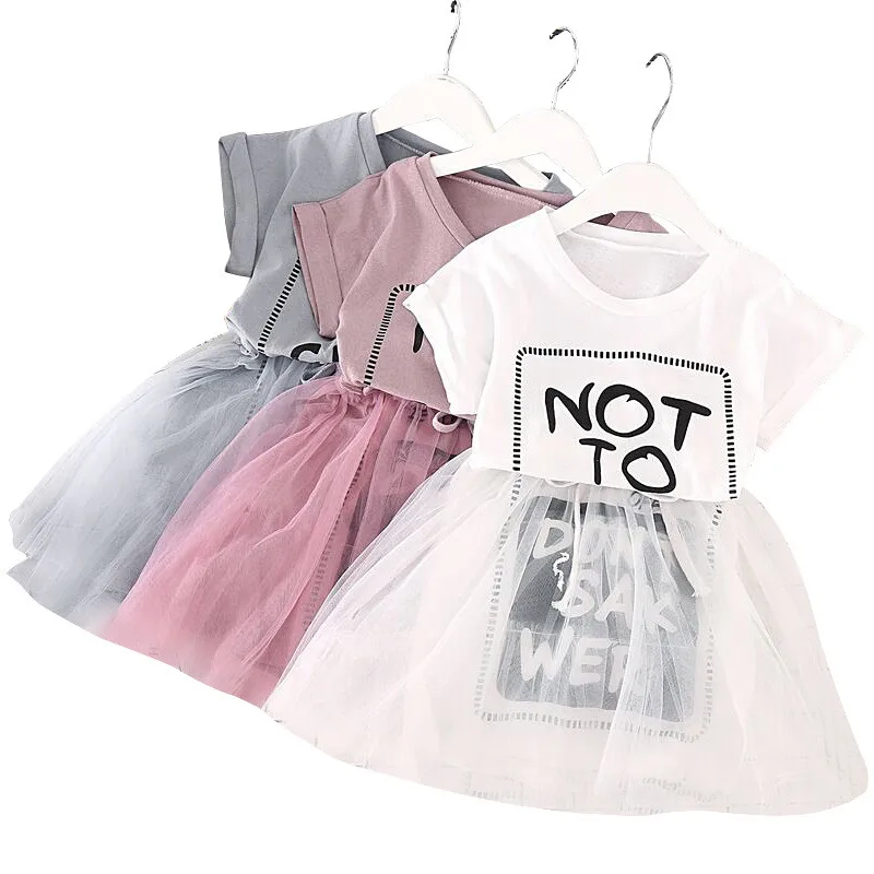 

Girls fashion dress summer new 2019 Korean version of the alphabet children's short-sleeved children's dresses