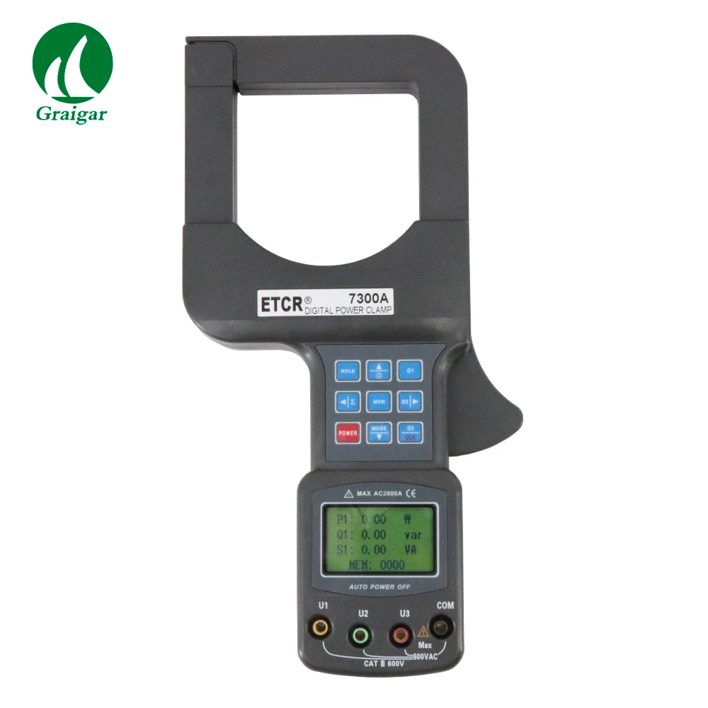 

ETCR7300A High Stability Large Caliber Three Phase Power Tester Voltage Range AC 0-600V