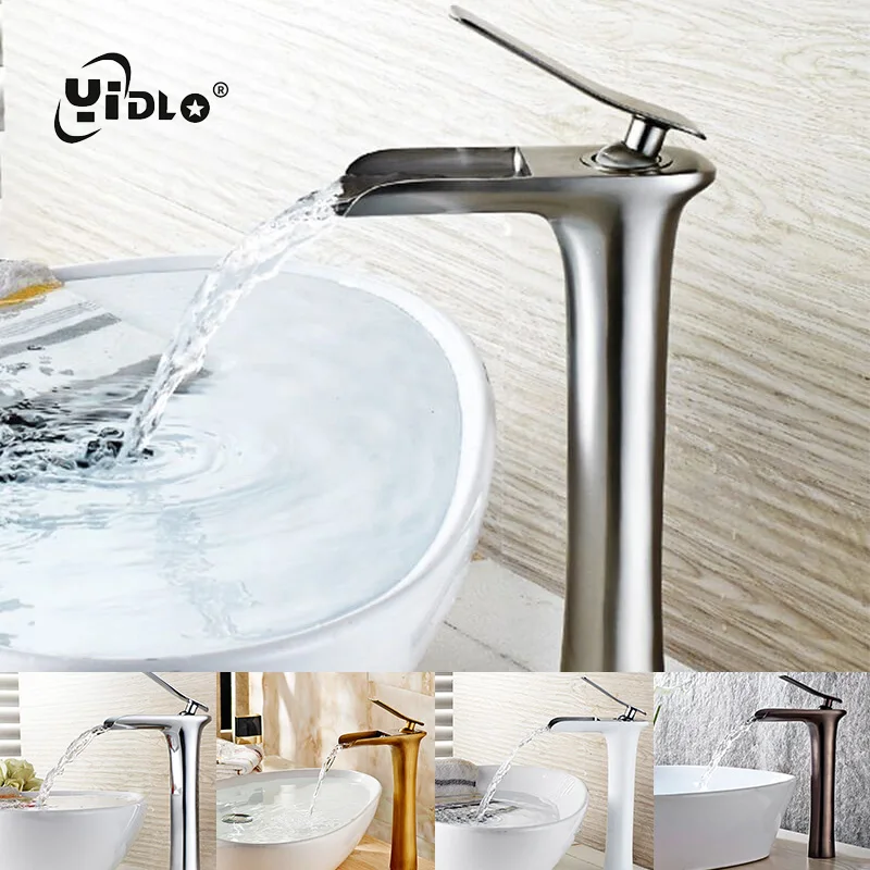 

Waterfall Basin Faucets Bathroom Single handle Basin Taps Drawing Chrome Tap Bathroom Accessories Single handle Mixer Faucet A17