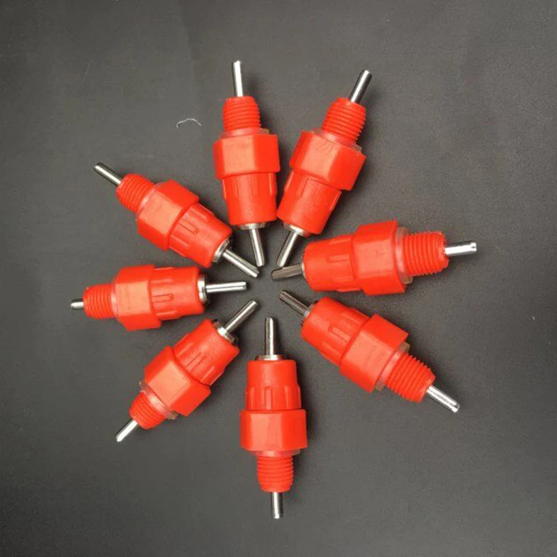 

Chicken Bird Feeder 10 pcs / lot Nipple Drinker Feeder Water Cups Nipple Chicken Drinkers Waterer 360 Angle Poultry Supplies