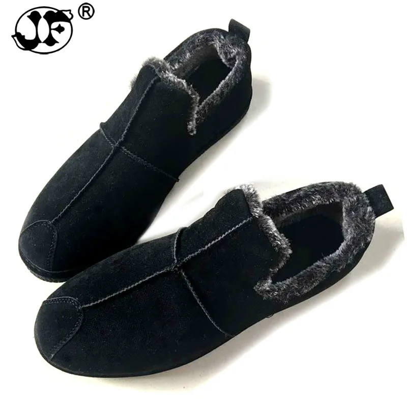 

2018 winter new men's shoes snow boots loafers suede flock warm plush ankle Plus velvet to keep warm men cotton shoes fgb6