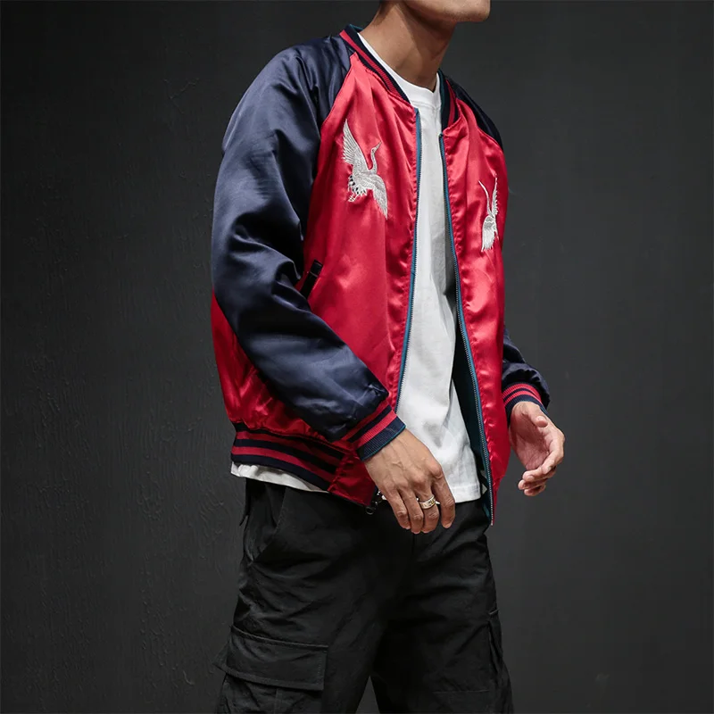 Куртка-бомбер в стиле хип-хоп, бейсбольная Мужская брендовая куртка Yokosuka, сувенир, двухсторонние Роскошные куртки, уличная одежда, Прямая поставка, скидка, верхняя куртка