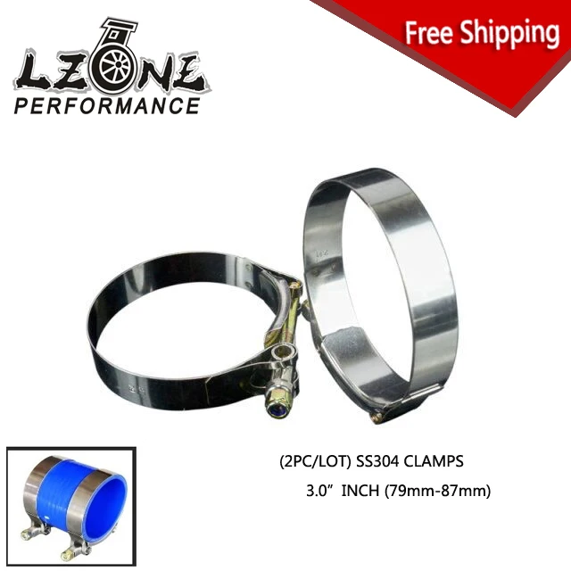 

FREE SHIPPING - 2PC/LOT SS304 3" CALMPS (79-87)STAINLESS SILICONE TURBO HOSE COUPLER T BOLT CLAMP KIT HIGH QUALITY