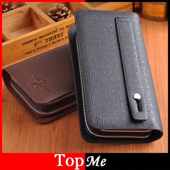 

New arrivals Fashion Double Round Zipper Men wallets cards ID holders PU leather handbags money Man coin purse clutch wallets