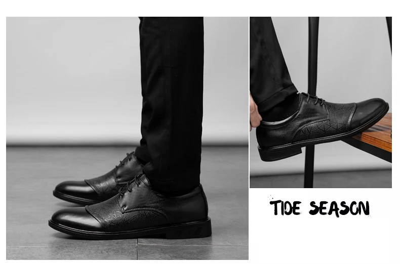2019 Стильные Мужские модельные туфли из натуральной кожи; Мужские Элегантные классические черные туфли; Мужская офисная Свадебная